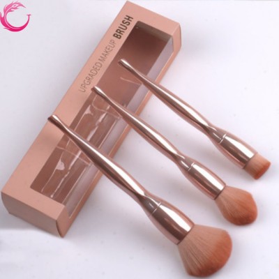 Rose gold handle 1pc foundation brush with paper box makeup brush